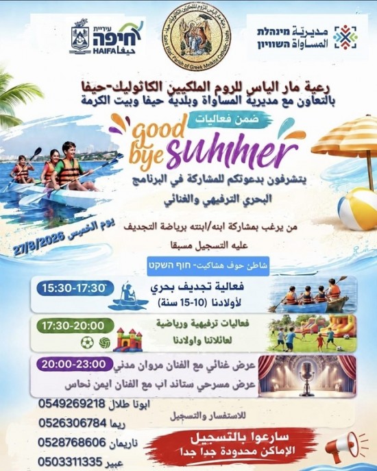 رعية مار الياس للروم الملكيين الكاثوليك- حيفا بالتعاون مع مديرية ...